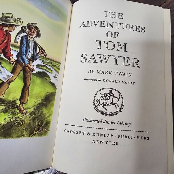 Vintage 1946 The Adventures of Tom Sawyer Hard Cover Book by Mark Twain - Picture 2 of 16